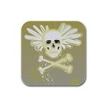 flying skull Rubber Square Coaster (4 pack)