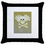 flying skull Throw Pillow Case (Black)