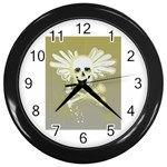 flying skull Wall Clock (Black)