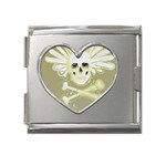 flying skull Mega Link Heart Italian Charm (18mm)