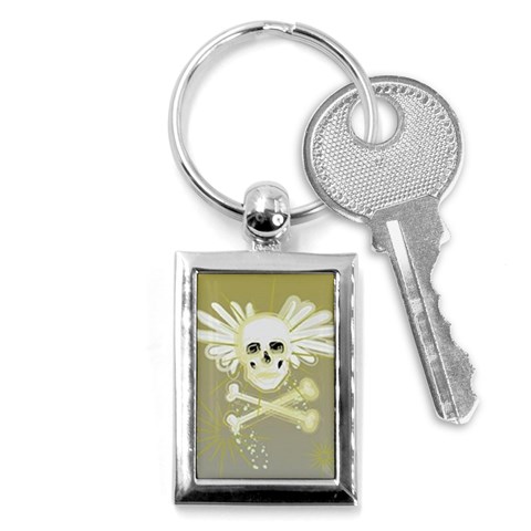 flying skull Key Chain (Rectangle) from ArtsNow.com Front