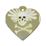 flying skull Dog Tag Heart (One Side)