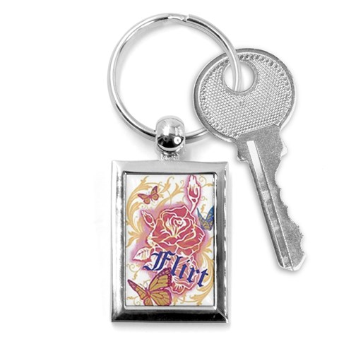 flirt Key Chain (Rectangle) from ArtsNow.com Front