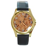 cookie Round Gold Metal Watch