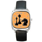 chess Square Metal Watch