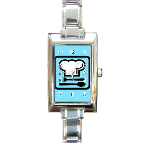 chef Rectangular Italian Charm Watch from ArtsNow.com Front