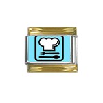 chef Gold Trim Italian Charm (9mm)