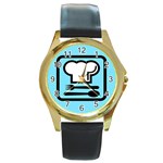 chef Round Gold Metal Watch