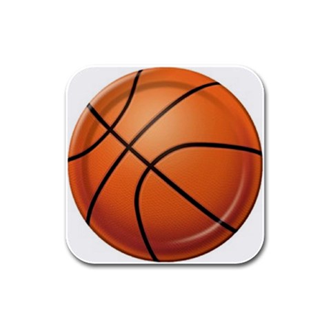 basketball Rubber Square Coaster (4 pack) from ArtsNow.com Front