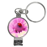 Ladybug On a Flower Nail Clippers Key Chain