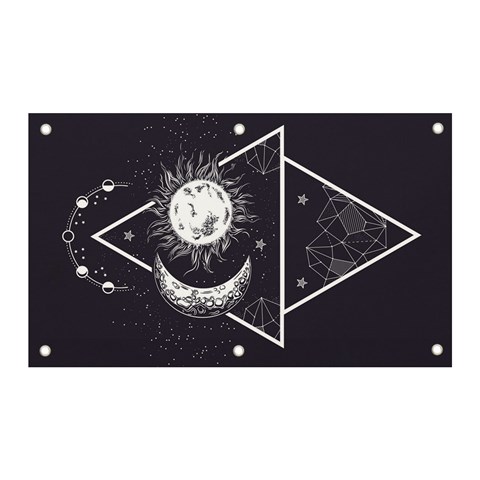 Moon and sun Banner and Sign 5  x 3  from ArtsNow.com Front