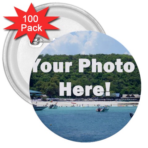 Your Photo Here copy 3  Button (100 pack) from ArtsNow.com Front