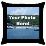 Your Photo Here copy Throw Pillow Case (Black)