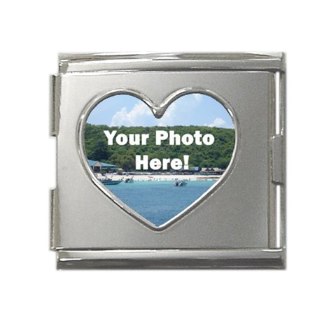 Your Photo Here copy Mega Link Heart Italian Charm (18mm) from ArtsNow.com Front
