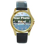 Your Photo Here copy Round Gold Metal Watch