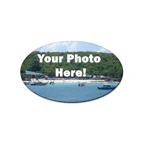 Your Photo Here copy Sticker (Oval) from ArtsNow.com Front