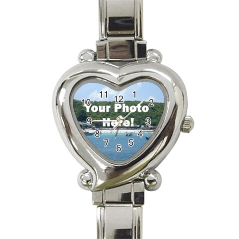Your Photo Here copy Heart Italian Charm Watch from ArtsNow.com Front