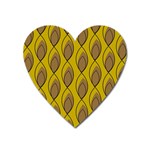 Yellow Brown Minimalist Leaves Magnet (Heart)