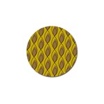 Yellow Brown Minimalist Leaves Golf Ball Marker
