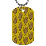 Yellow Brown Minimalist Leaves Dog Tag (Two Sides)