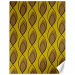 Yellow Brown Minimalist Leaves Canvas 12  x 16 