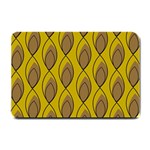 Yellow Brown Minimalist Leaves Small Doormat