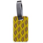 Yellow Brown Minimalist Leaves Luggage Tag (two sides)