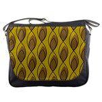 Yellow Brown Minimalist Leaves Messenger Bag