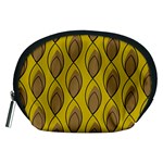 Yellow Brown Minimalist Leaves Accessory Pouch (Medium)