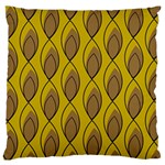Yellow Brown Minimalist Leaves Standard Flano Cushion Case (One Side)