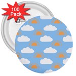 Sun And Clouds  3  Button (100 pack)