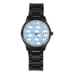 Sun And Clouds  Stainless Steel Round Watch