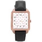 Small Cute Hearts   Rose Gold Leather Watch 
