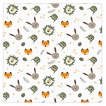 Rabbit, Lions And Nuts   Square Satin Scarf (36  x 36 )