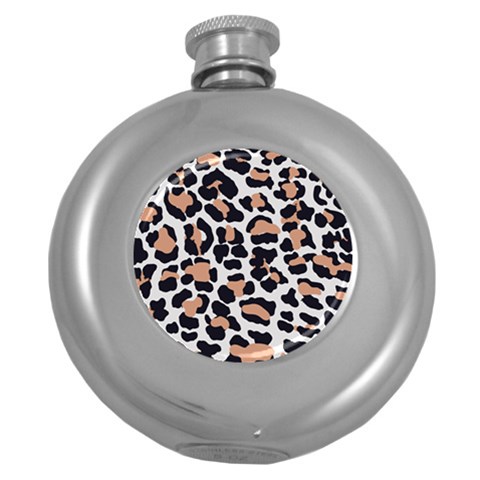Leopard Print  Hip Flask (5 oz) from ArtsNow.com Front