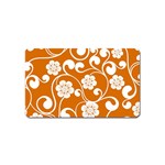 Orange Floral Walls  Magnet (Name Card)