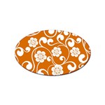 Orange Floral Walls  Sticker Oval (100 pack)