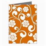 Orange Floral Walls  Greeting Cards (Pkg of 8)