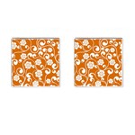 Orange Floral Walls  Cufflinks (Square)