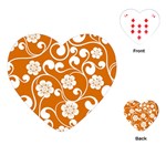 Orange Floral Walls  Playing Cards Single Design (Heart)