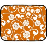 Orange Floral Walls  Double Sided Fleece Blanket (Mini)