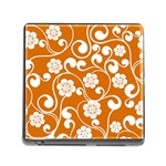Orange Floral Walls  Memory Card Reader (Square 5 Slot)