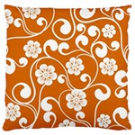 Orange Floral Walls  Large Cushion Case (Two Sides)