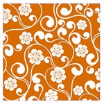 Orange Floral Walls  Square Satin Scarf (36  x 36 )