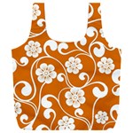 Orange Floral Walls  Full Print Recycle Bag (XXL)
