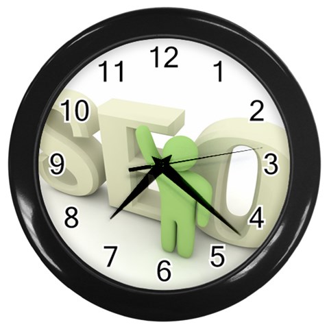 seo Wall Clock (Black) from ArtsNow.com Front
