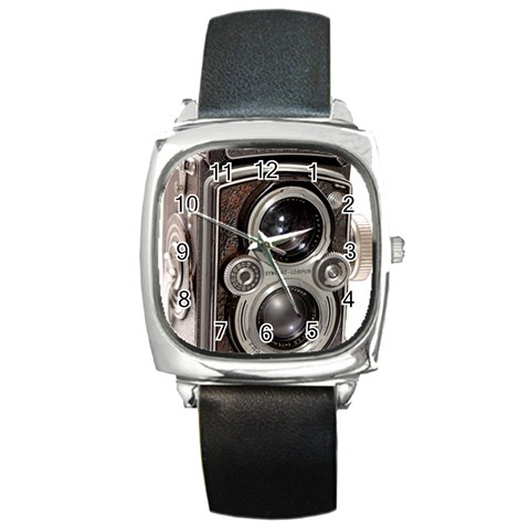 Rolleiflex camera Square Metal Watch from ArtsNow.com Front