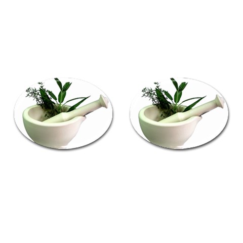 pestle & Mortar Cufflinks (Oval) from ArtsNow.com Front(Pair)