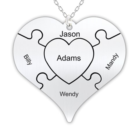 Personalized Puzzle Heart 925 Sterling Silver Pendant Necklace from ArtsNow.com Front