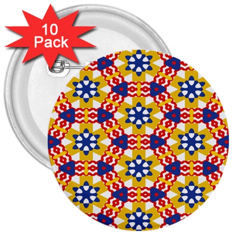 Wavey shapes pattern                                                              3  Button (10 pack) from ArtsNow.com Front